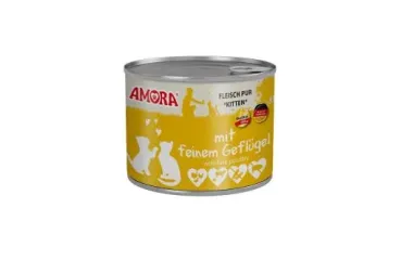 AMORA Cat Fleisch Pur Kitten mit feinem Geflügel 6 x 200g